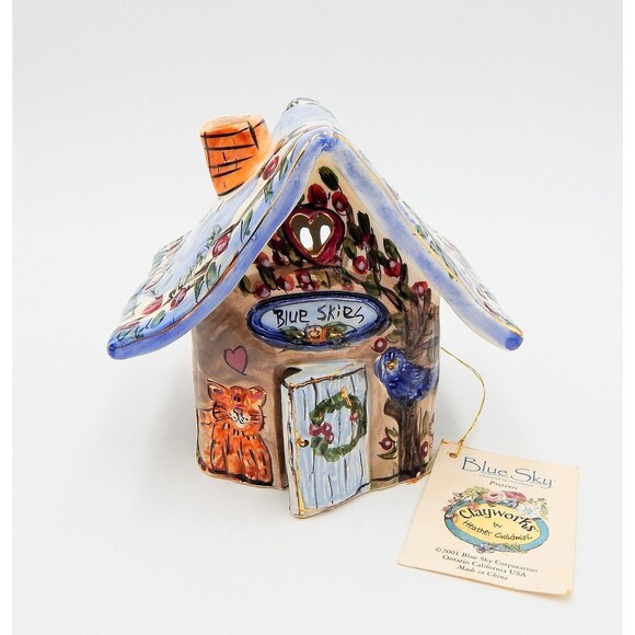 Blue Sky Clayworks BLUE SKIES Tea Light House Heather Goldminc Small 2001 - Picture 1 of 11
